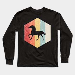 Horse Retro Distressed Style Long Sleeve T-Shirt